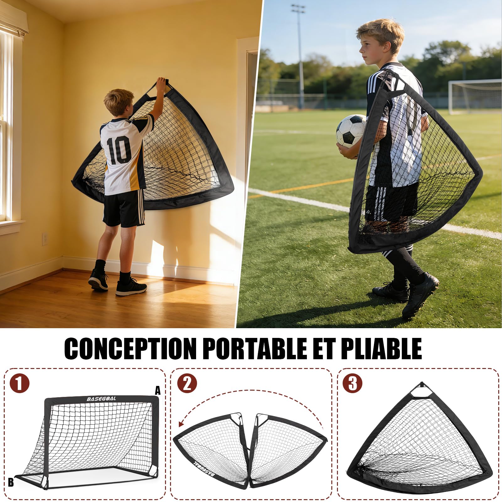 BaseGoal But de Foot Exterieur pour Jardin 150x120x120cm
