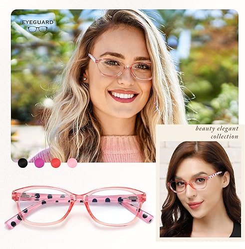 Miniatura 2 de EYEGUARD Paquete de 4 lentes de lectura con bloqueo de luz azul para mujer, antifatiga ocular, lentes antirreflejos, bisagra de resorte, lectores de