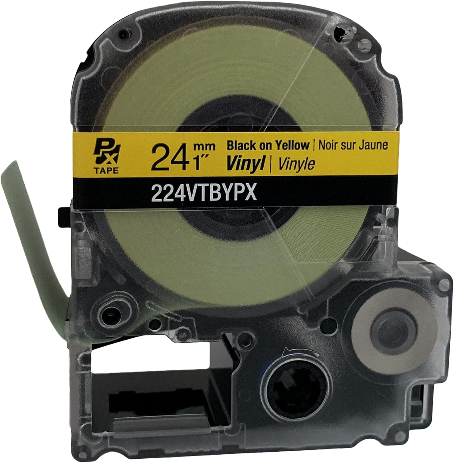 LABELWORKS 224VTBYPX Tape Cartridge - Black on Yellow Flexible and Durable Vinyl Industrial Label Maker Tape - 1" (24MM) Wide, 22.9 ft - Image 3