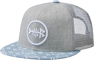 Flat Brim Trucker Cap Adjustable Snapback Hat Mesh Back for Men Women