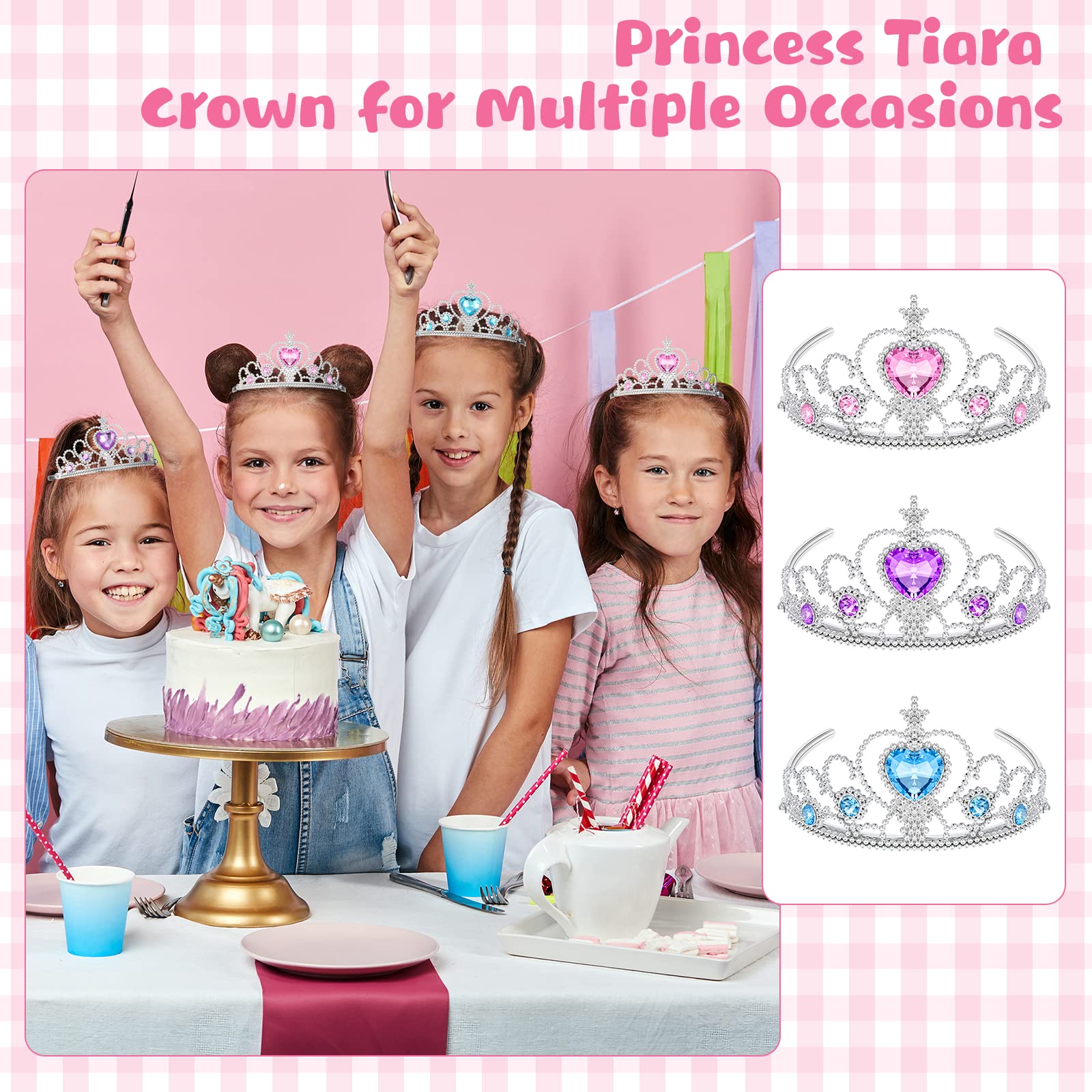 Princess Crowns and Tiaras for Girl Rhinestone Crowns for Birthday Amazon.com: Jerify 96 Pcs Princess Tiaras for Little Girls  main image 3