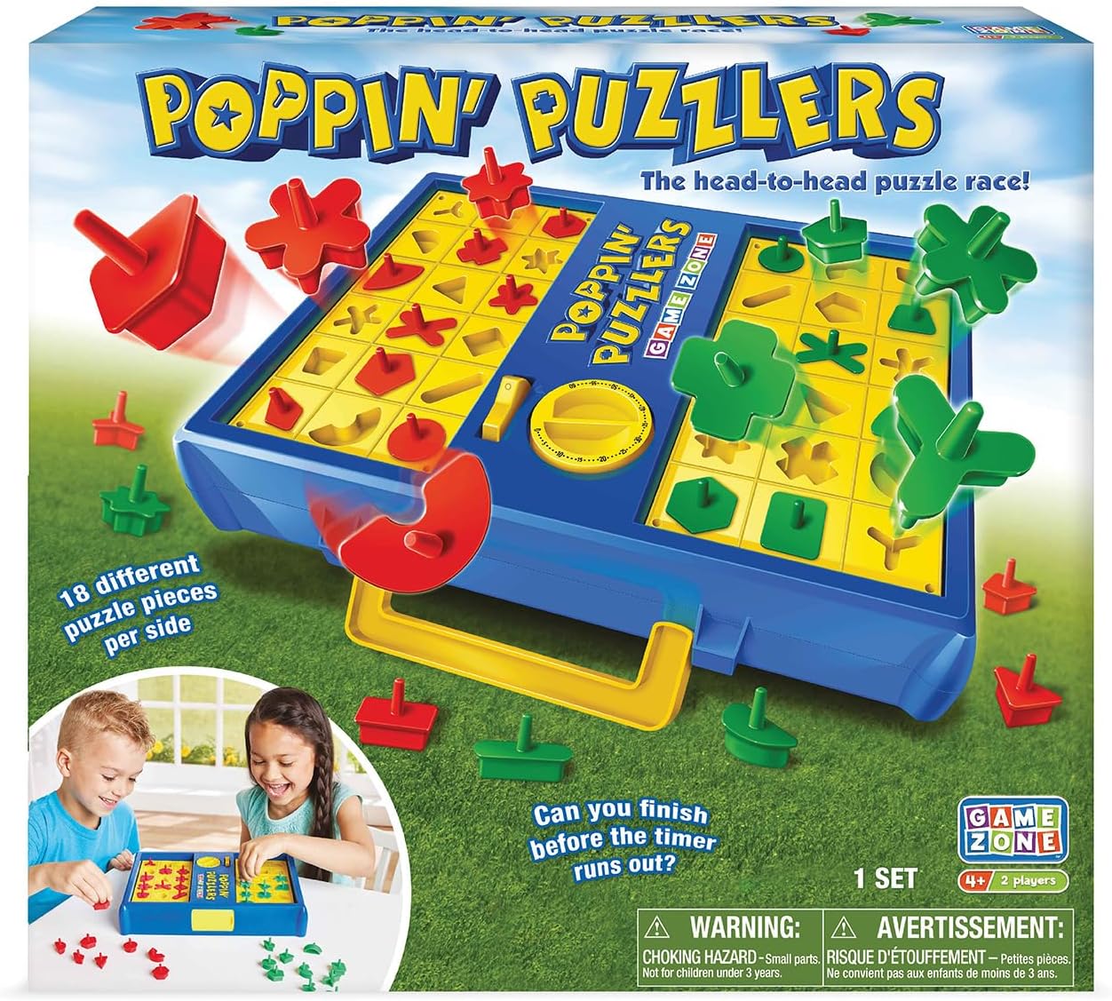 Game Zone Poppin’ Puzzlers – Interactive Puzzle Game for 2 Players Ages 4+ – Helps Develop Problem-Solving Skills and Fine Motor Skills – Perfect for Game Nights with Family and Friends!