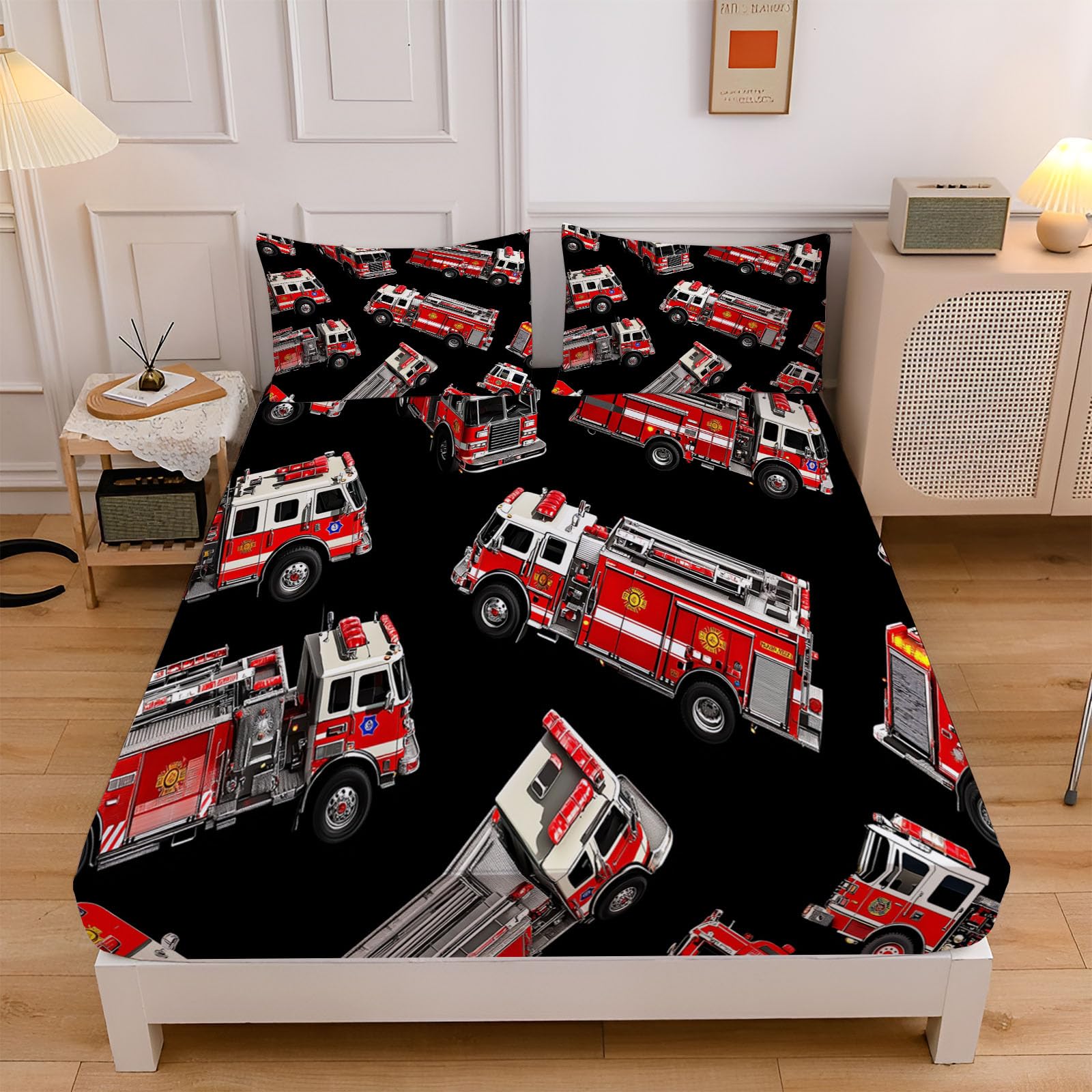 Drap de lit rouge noir microfibre doux et respirant bonnet 30