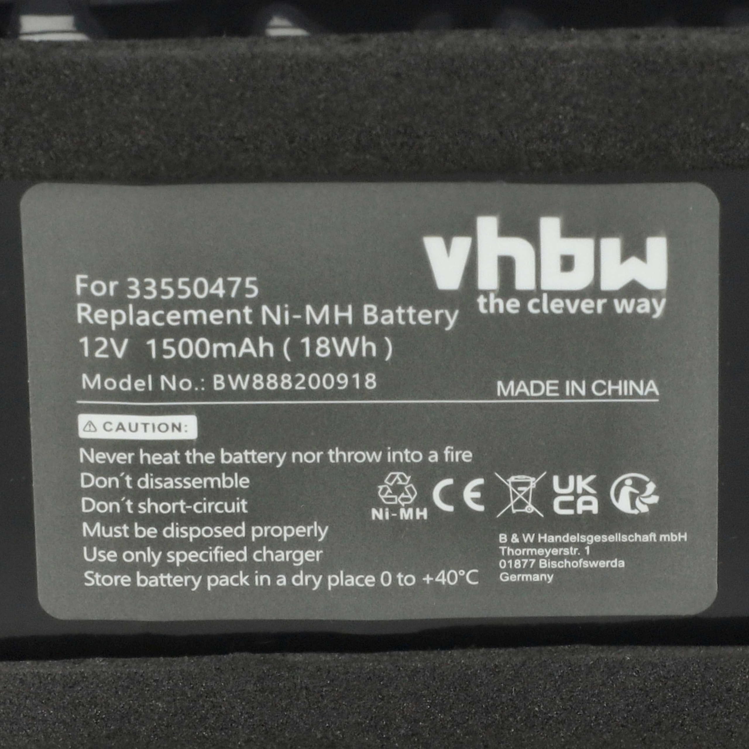 vhbw 2X Batterie Compatible avec Assa Abloy Besam USL-MEU 33550475