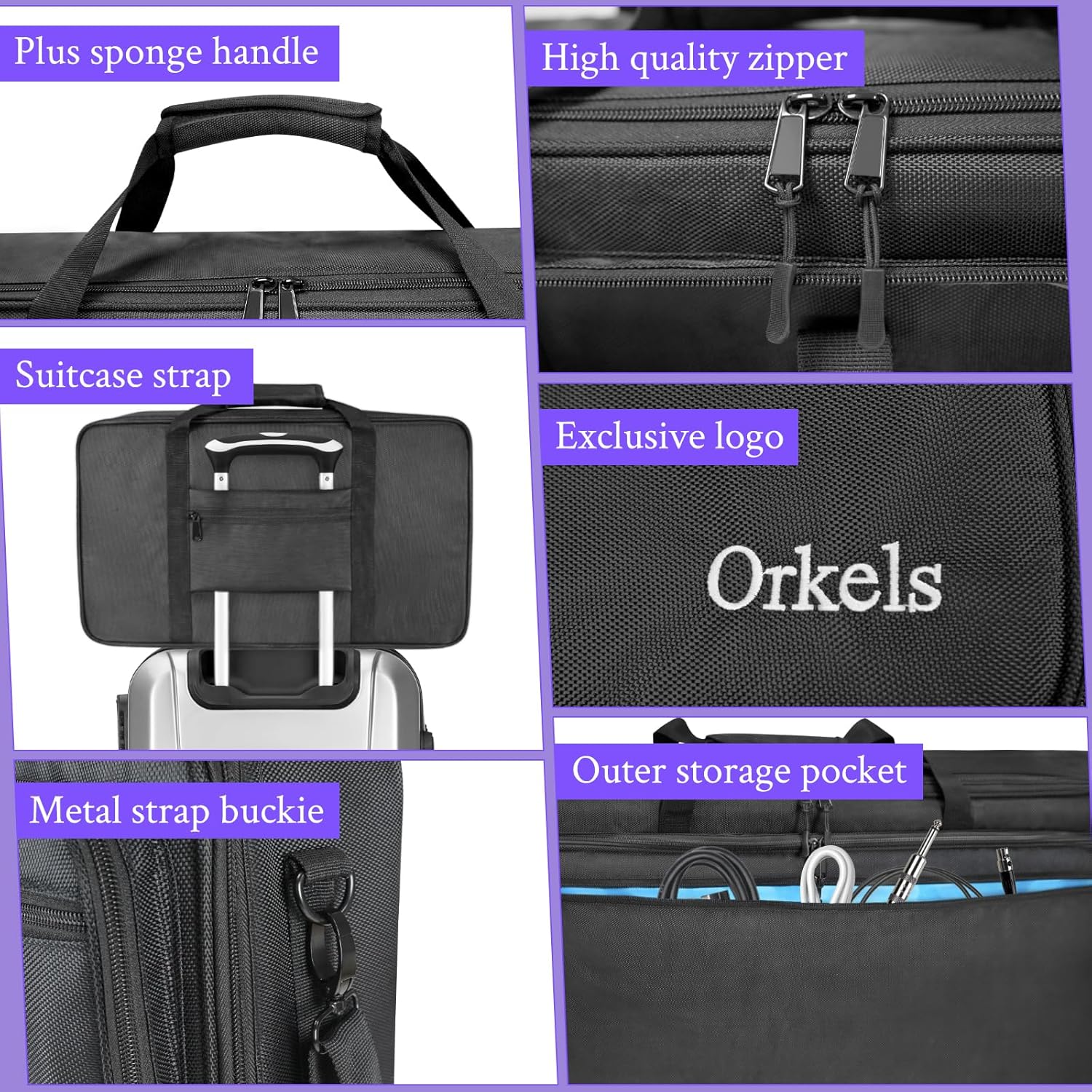 ORKELS DJ Controller Bag Compatible with FLX4, FLX2, REV1, DDJ SB3, DDJ SB2, DDJ 400, DDJ RB, DDJ200, Pro FX, MPFX, DJ2GO2 Touch, Mix II, Party Mix, 200 MK2 DJ Controller, S-21.6''Lx13''Wx4.7''H