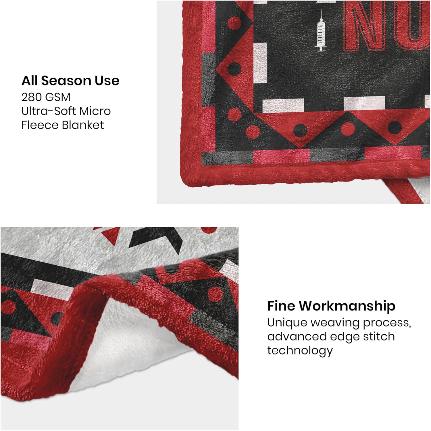 African American Gifts for Black Women Nurse Blanket 60"x50", Black Nurse Appreciation Gifts, Nurses Week/Retirement/Graduation/Birthday/Mothers Day/Juneteenth Gifts for Nurses - Image 6