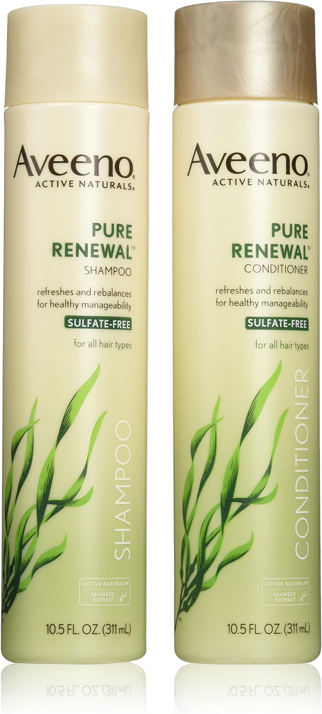 Aveeno Active Naturals Pure Renewal Shampoo and Conditioner Set, 10.5 Fluid Ounce each