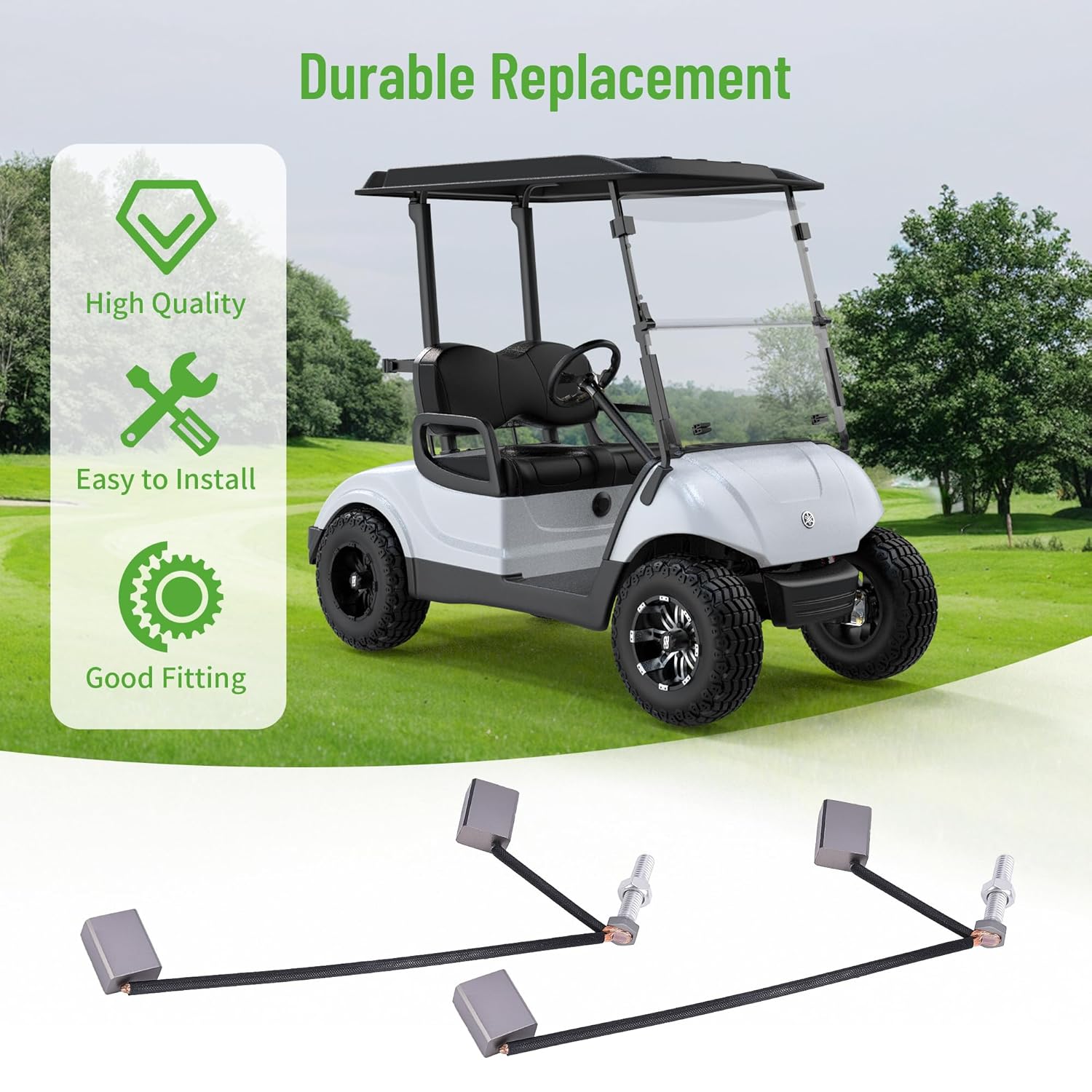 10L0L Golf Cart Advanced Starter/Generator Motor Brush Set Fits Club Car Precedent/Tempo, EZGO/Cushman/TEXTRON, Yamaha G14E/G16E/G19E/G20E/G21/G29 Replaces 103347301 612038 JU2-H1801-20-00