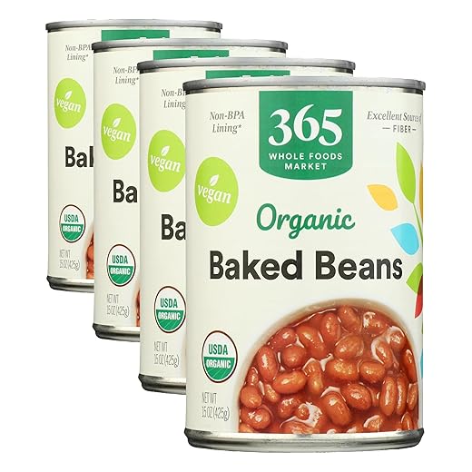 365 by Whole Foods Market, Organic Traditional Baked Beans, 15 Ounce (Pack of 4)