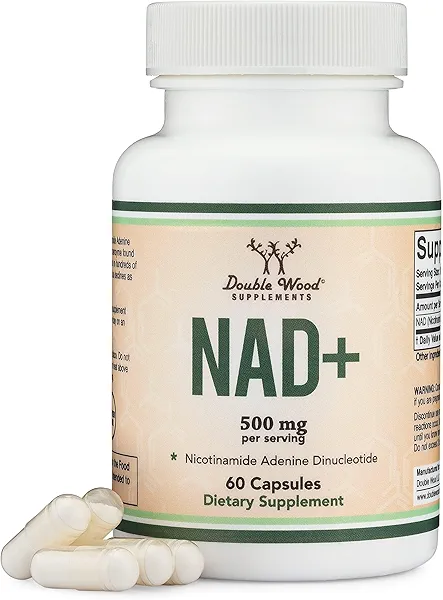 NAD Supplement for Anti Aging and Cell Regeneration (500mg of 95% Pure NAD+ Per Serving, 30 Day Supply) Similar to Nicotinamide Riboside (Third Party Tested, Vegan Safe, Non-GMO) by Double Wood
