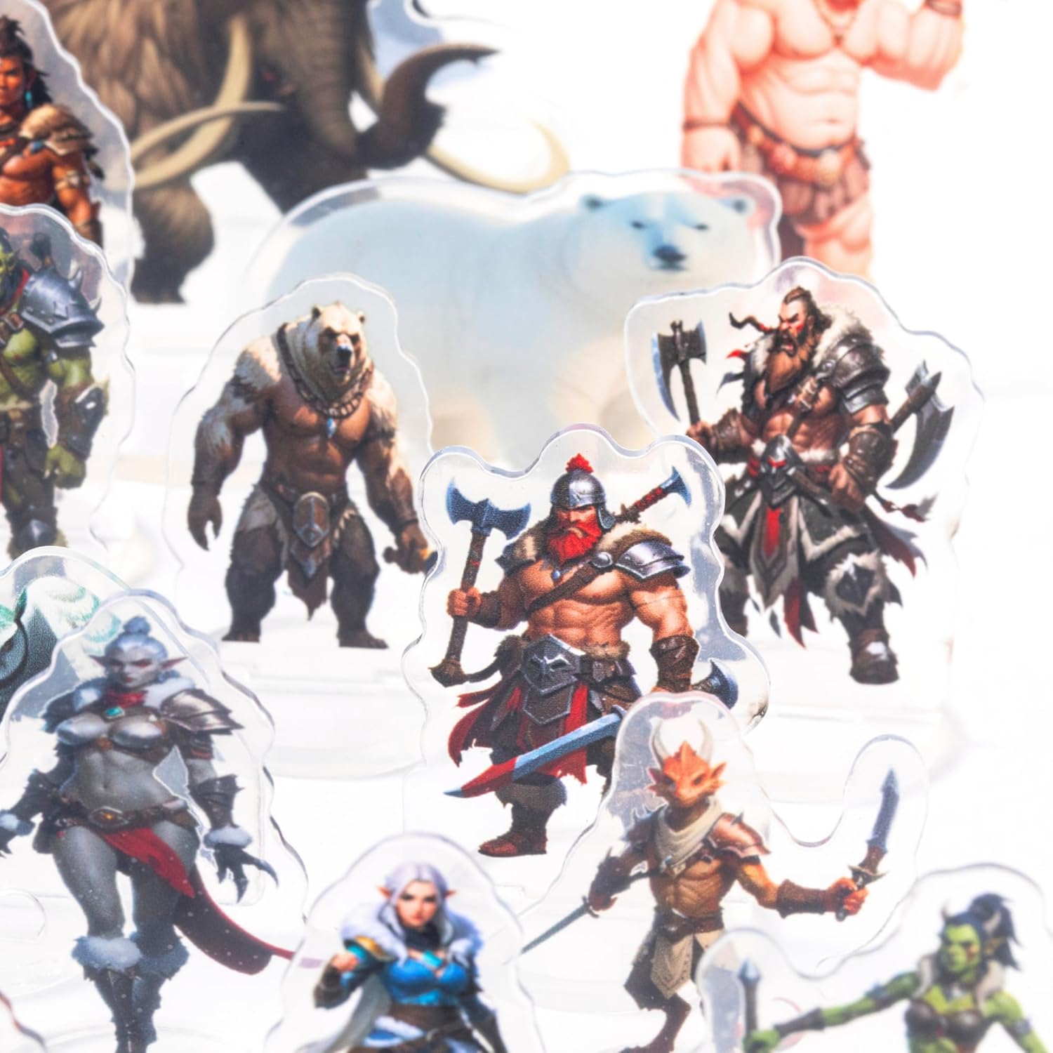 DND Miniatures Dungeons and Dragons Starter Set 20 Fantasy Art Minis for D&D 5E Flat Plastic Figures for Pathfinder TTRPG Accessories Tabletop RPG Games DM Gift