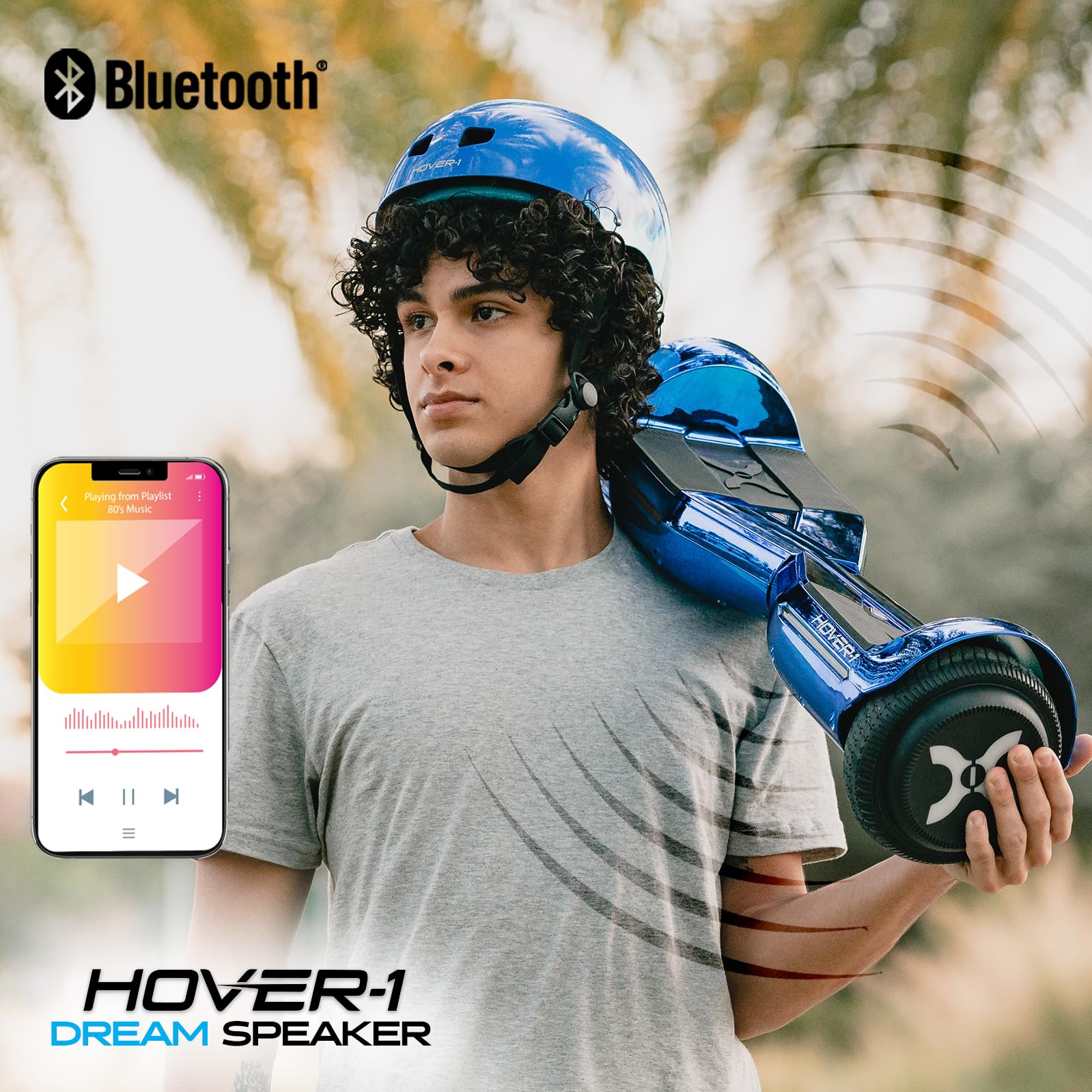 Hover1 Dream Hoverboard Electric Scooter Light Up LED Wheels, Blue