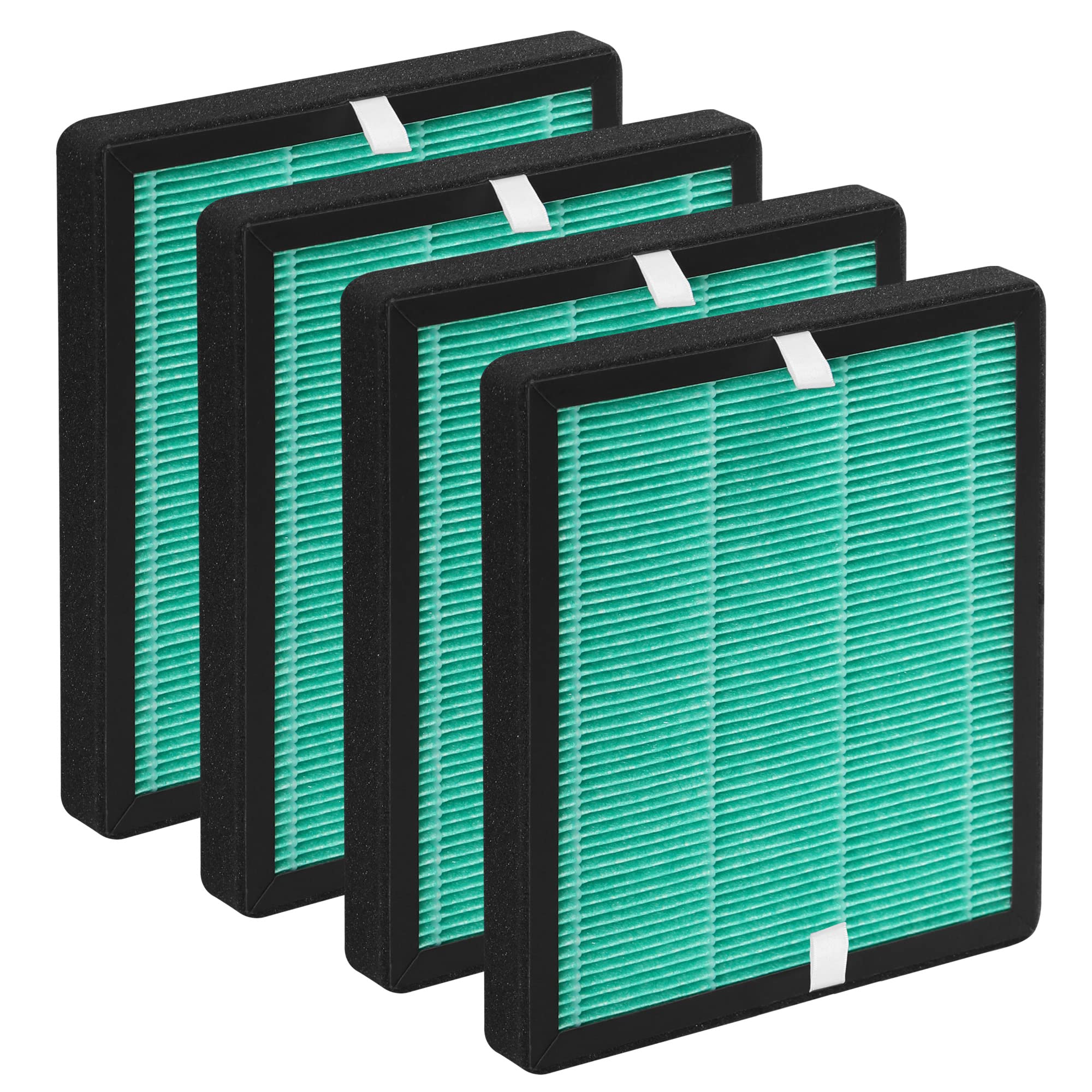 4-Pack R1/P1801/P1802 True HEPA Replacement Filter Compatible with YIOU Purifier R1/P1802 & Elechomes Purifier P1801, 3-in-1 Filters- Deep Green