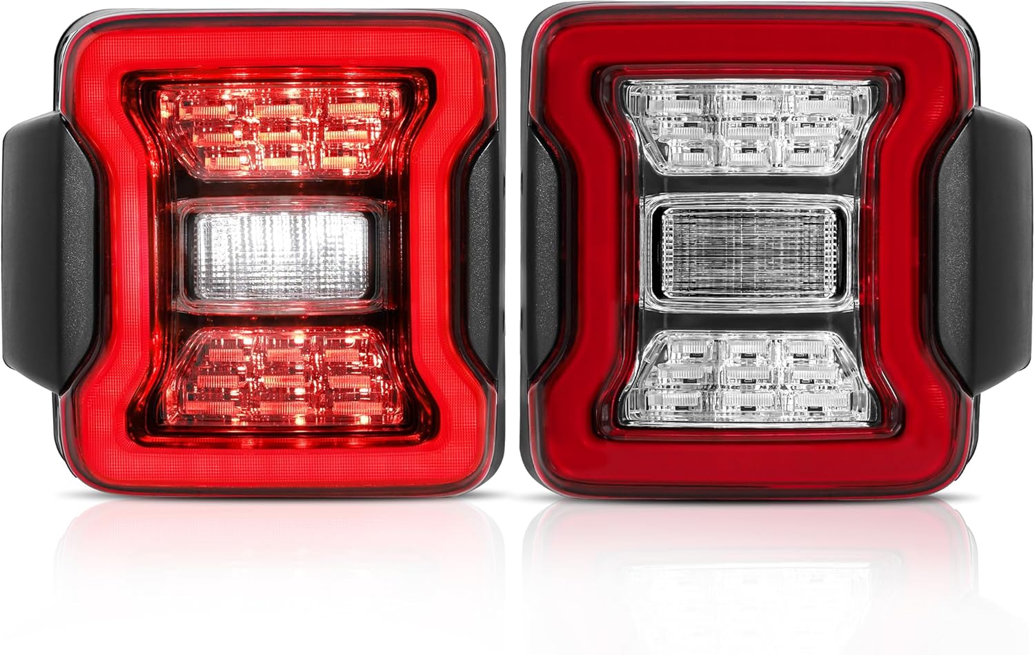 LED Tail Lights Fit For 2007-2018 Jeep Wrangler JK JKU Rear Lights 07 08 09 10 11 12 13 14 15 16 17 18 Jeep Wrangler JK Taillights Replacement (Chrome - S)