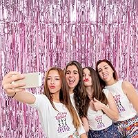 Vista 14 de 2 Pack 3.2x8.2ft Tinsel Foil Fringe Curtains, Streamers Backdrop Curtains with Adhesive, Photo Booth Background - Home Wall Window Decorations for