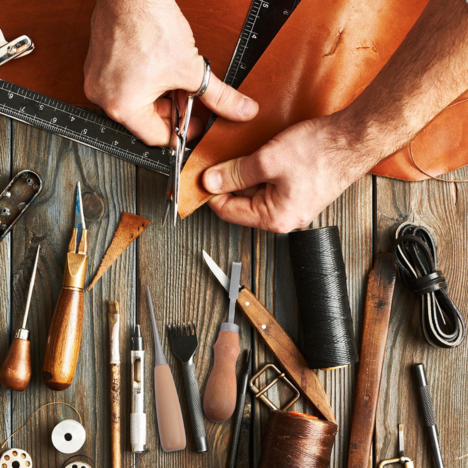 18 Piezas Kit de Herramientas para Cuero para Principiantes