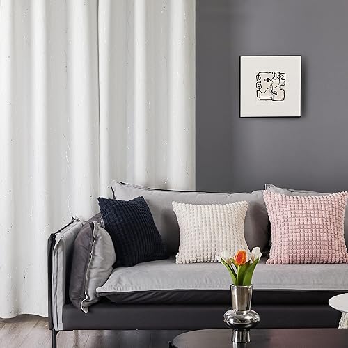 Miniatura 4 de Deconovo Juego de 2 cortinas de oscurecimiento de habitación con aislamiento térmico para dormitorio y habitación de niños, juego de 2 cortinas de