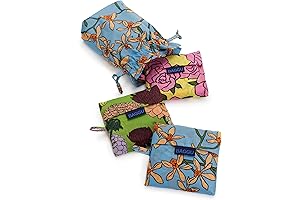 BAGGU Set of 3 Standard 100% Ripstop Nylon Reusable Grocery Bag - Colorful Flower Pattern