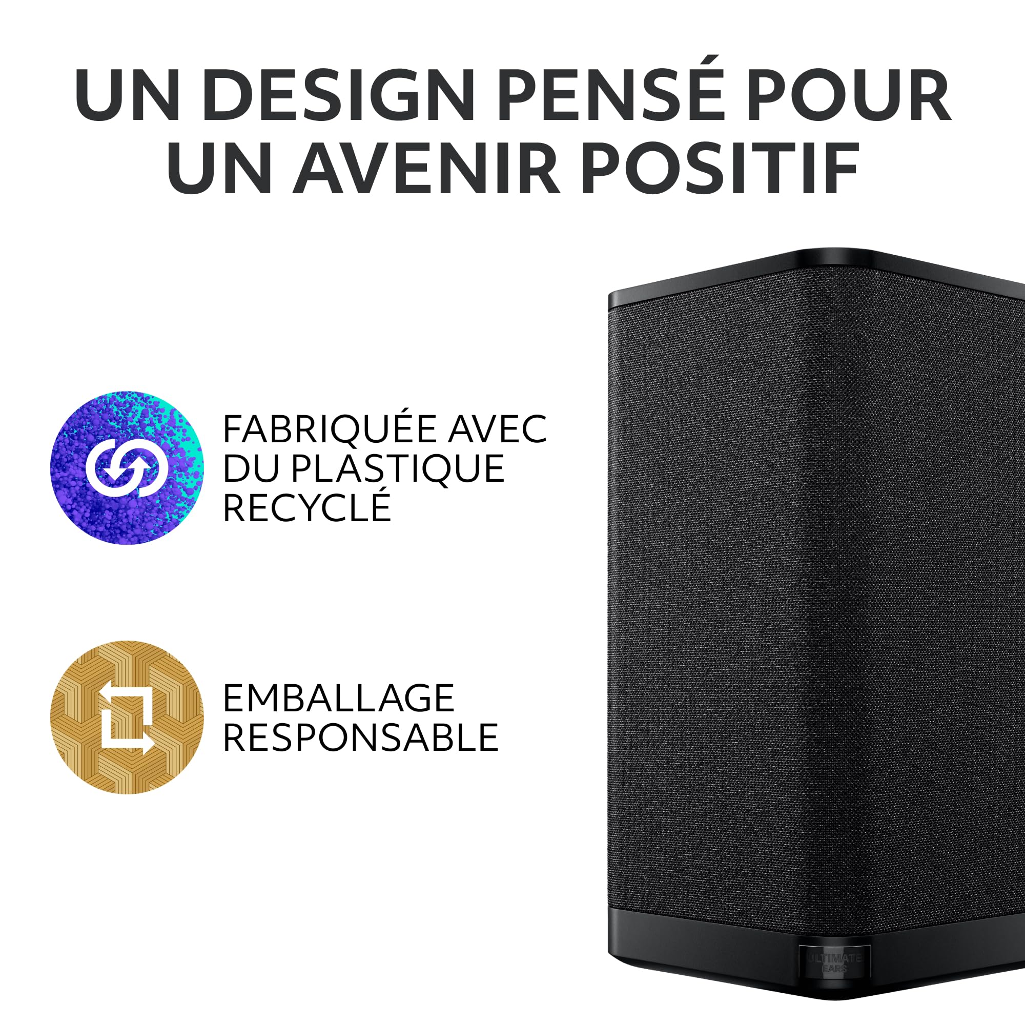Ultimate Ears HYPERBOOM, Enceinte Mobile sans Fil Bluetooth, Haut-Parleur, Basses Profondes, étanche Selon IPX4, portée 45 m, Noir