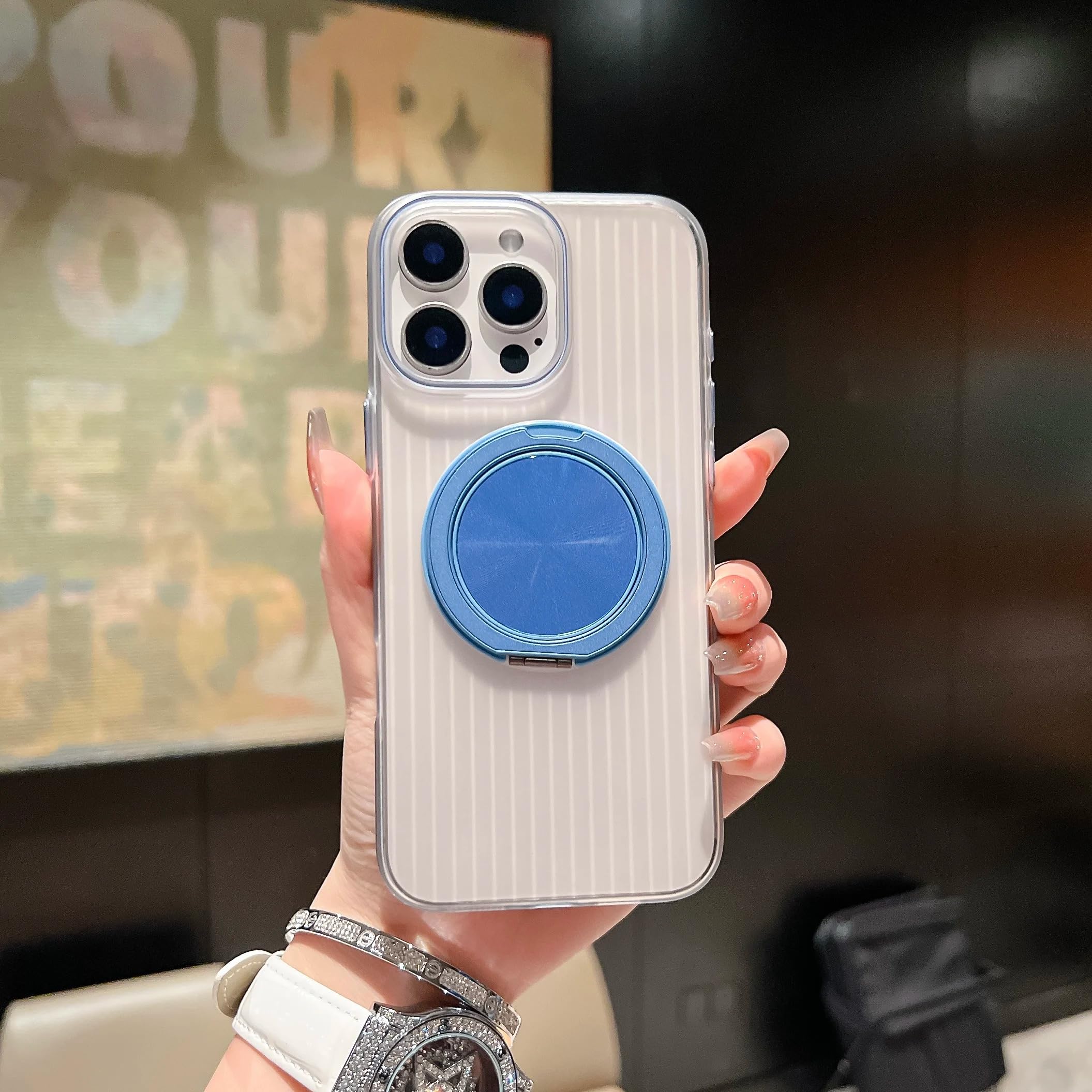 Coque magnétique iPhone 15 Pro Max avec support rotatif 360° antichoc - 8