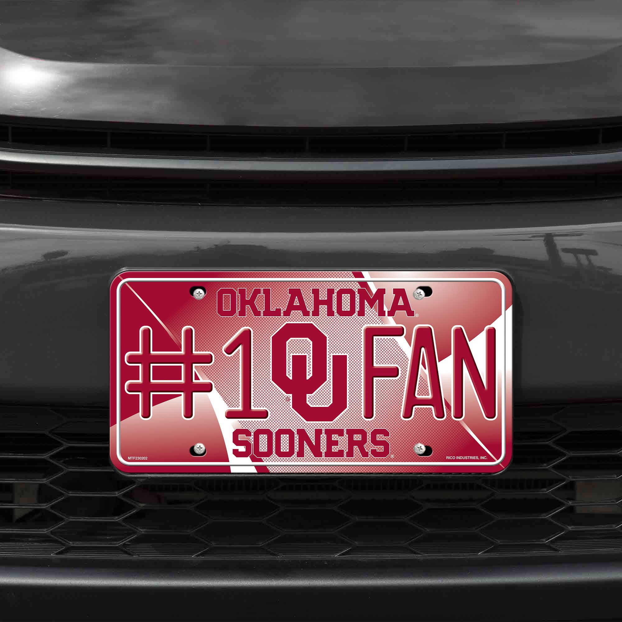 Rico Industries NCAA Oklahoma Sooners #1 Fan Metal License Plate Tag