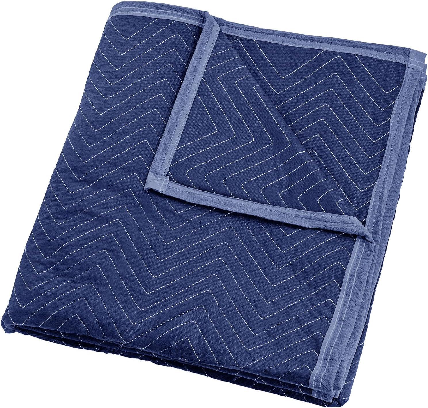 1 Pack Moving Blankets 80''x72''Heavy Duty Packing Blankets for Protecting Furniture Moves Storage, Professional Quilted Shipping Furniture Pads Navy (Blue)