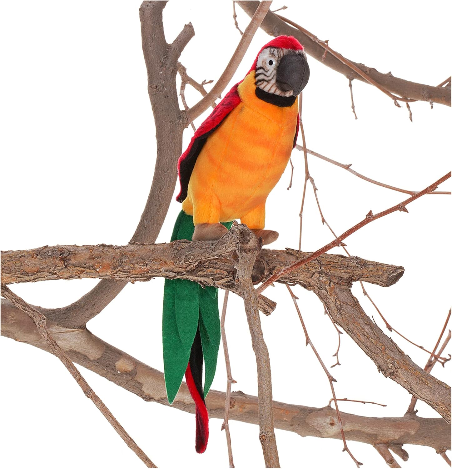 Hansa Parrot Plush Animal Toy, 7", Yellow and Red