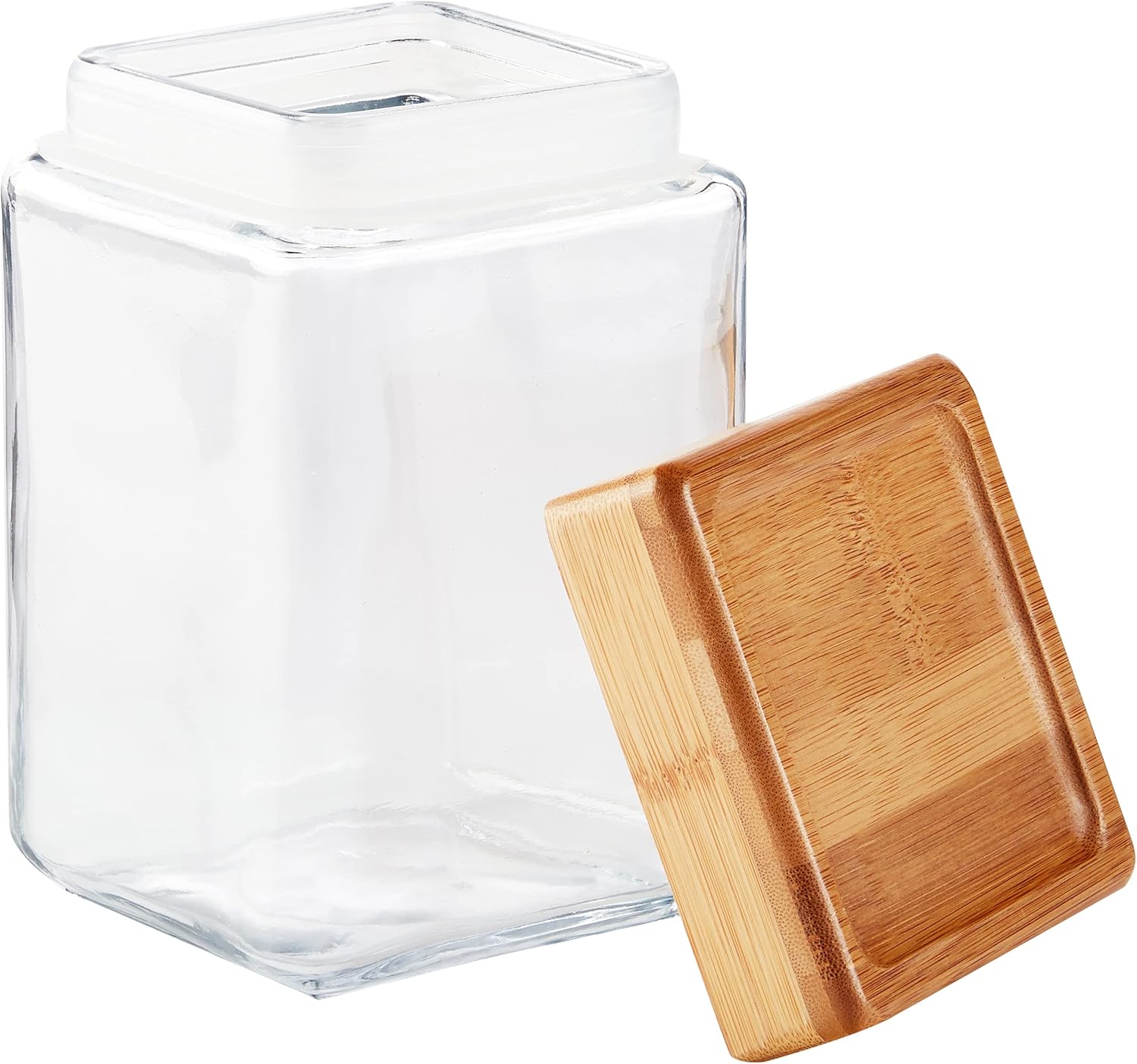 Authеntіс Crаzу Dеаlѕ Anchor Hocking 1.5-Quart Stackable Jars with Bamboo Lids, Set of 4, Clear Glass -