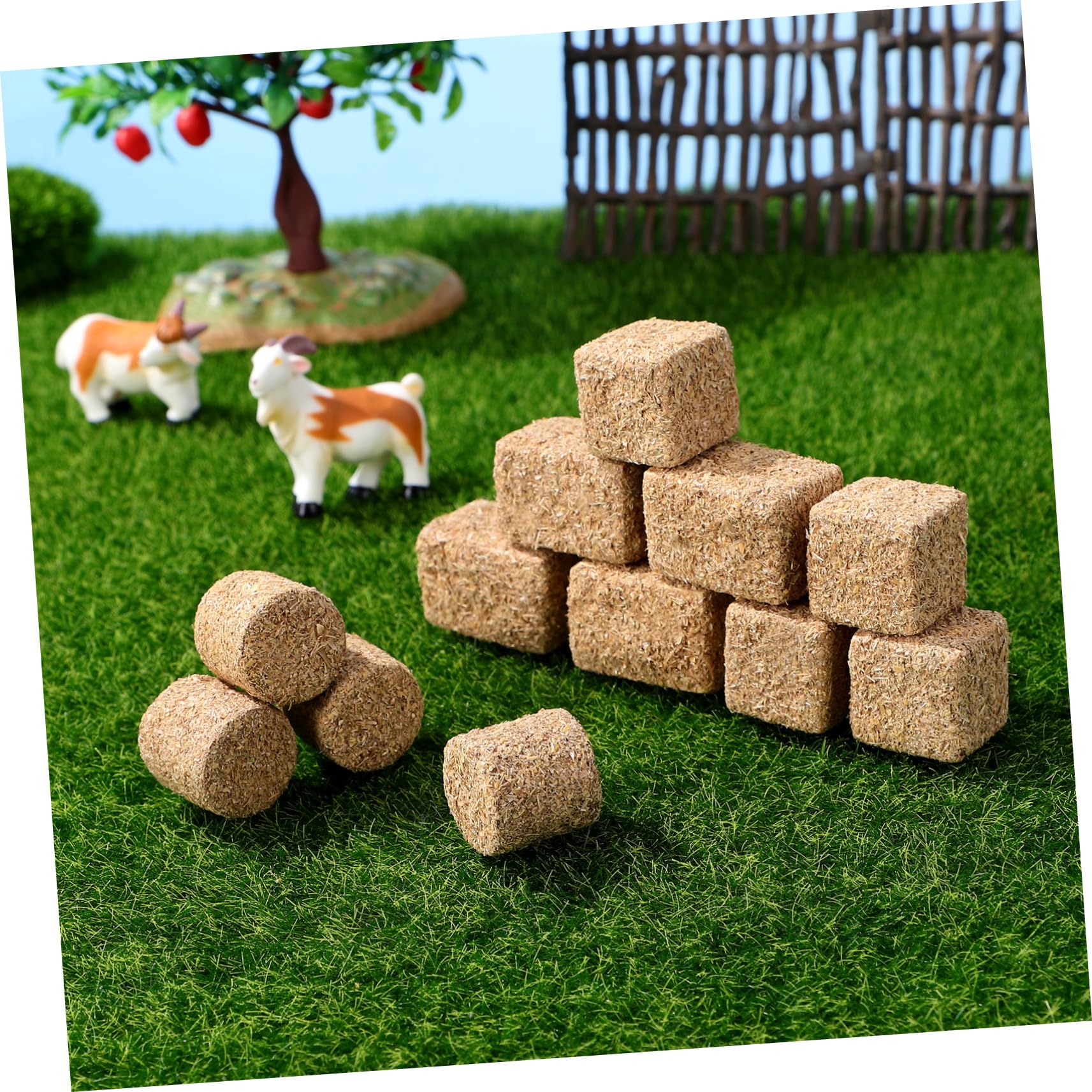 SUPVOX Miniature Haystack Model: 12Pcs Straw Bale Decoration for Dollhouse Autumn Harvest Scene Layout Diy Garden Craft Props - Image 4