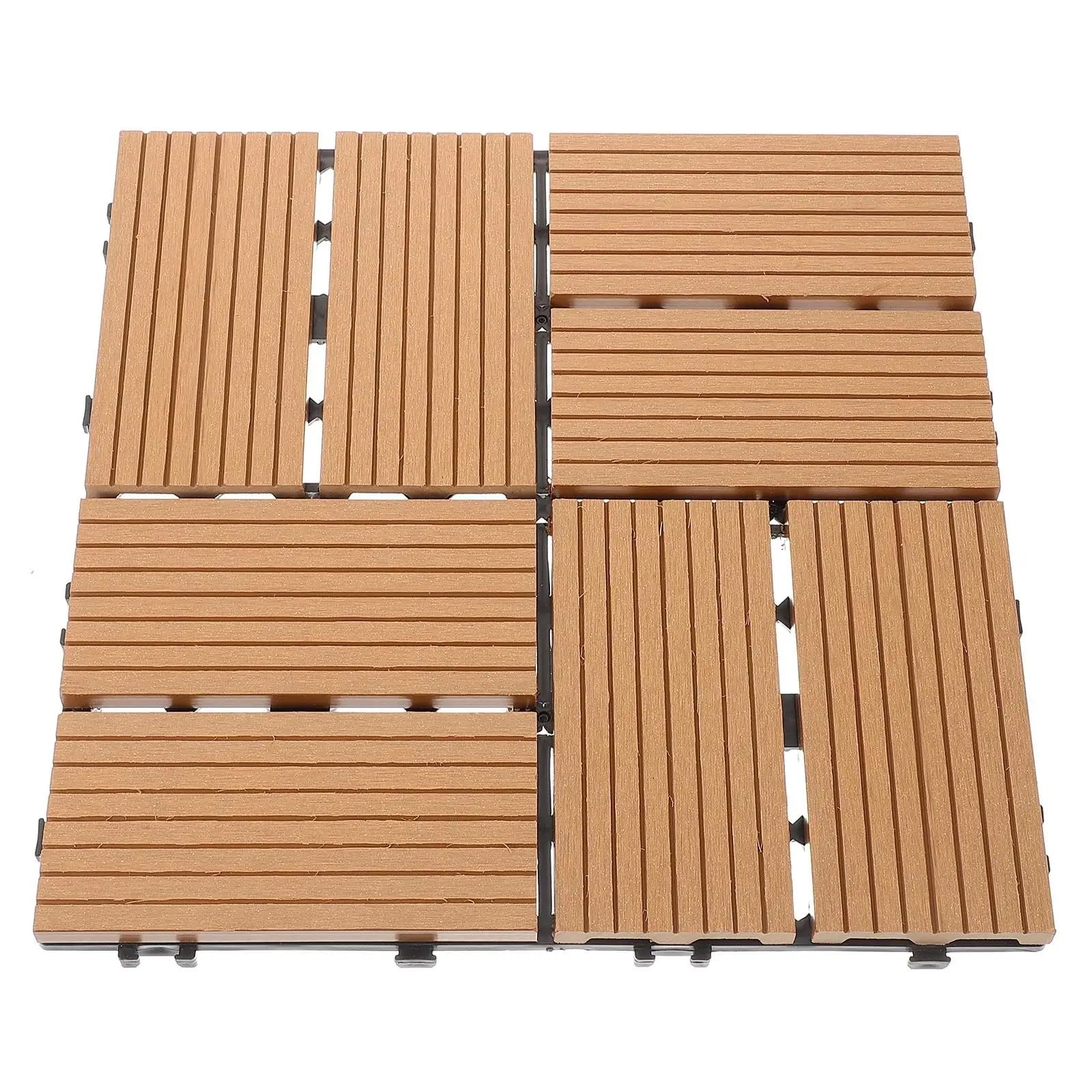 11 piezas de baldosas cuadradas madera y plástico for terraza, for exteriores, balcón, baño, jardín, bricolaje, patio Para pavimentar suelos exteriores