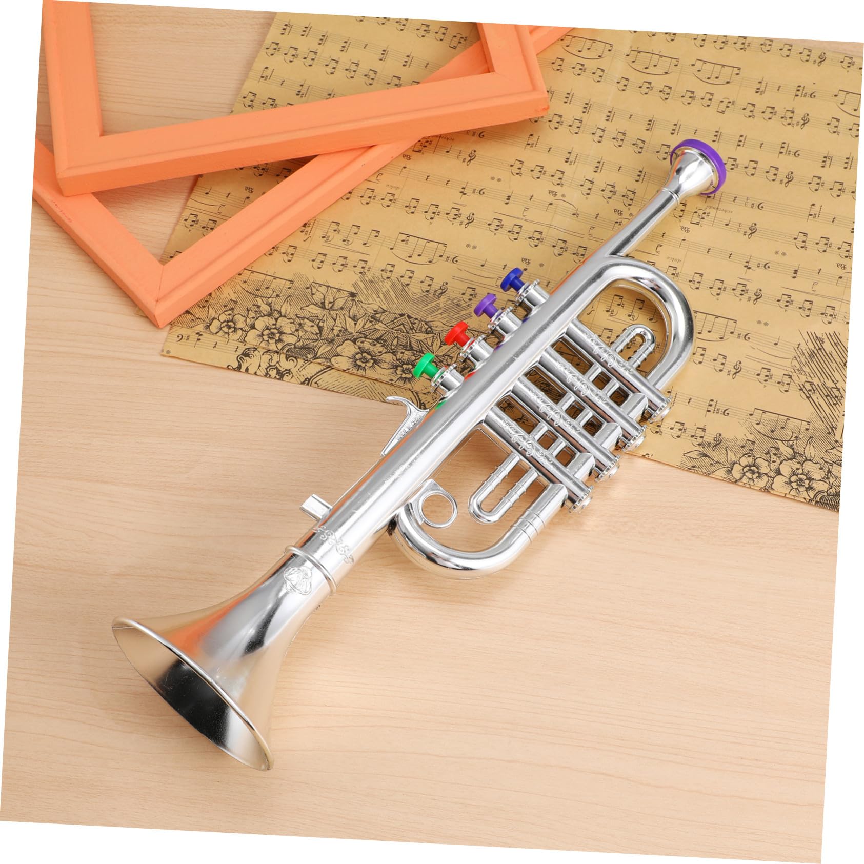 Tromba di Plastica per Ragazzo Ragazza Giocattolo Tromba Realistico Squisito Giocattolo Musicale Strumento per Apprendimento Musicale