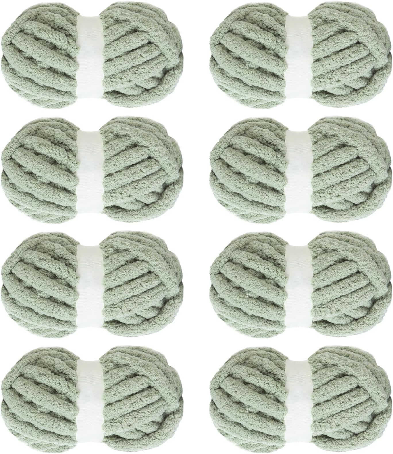 HOMBYS Grey Chunky Chenille Yarn for Hand Knitting,Fluffy Soft Jumbo Yarn Crocheting