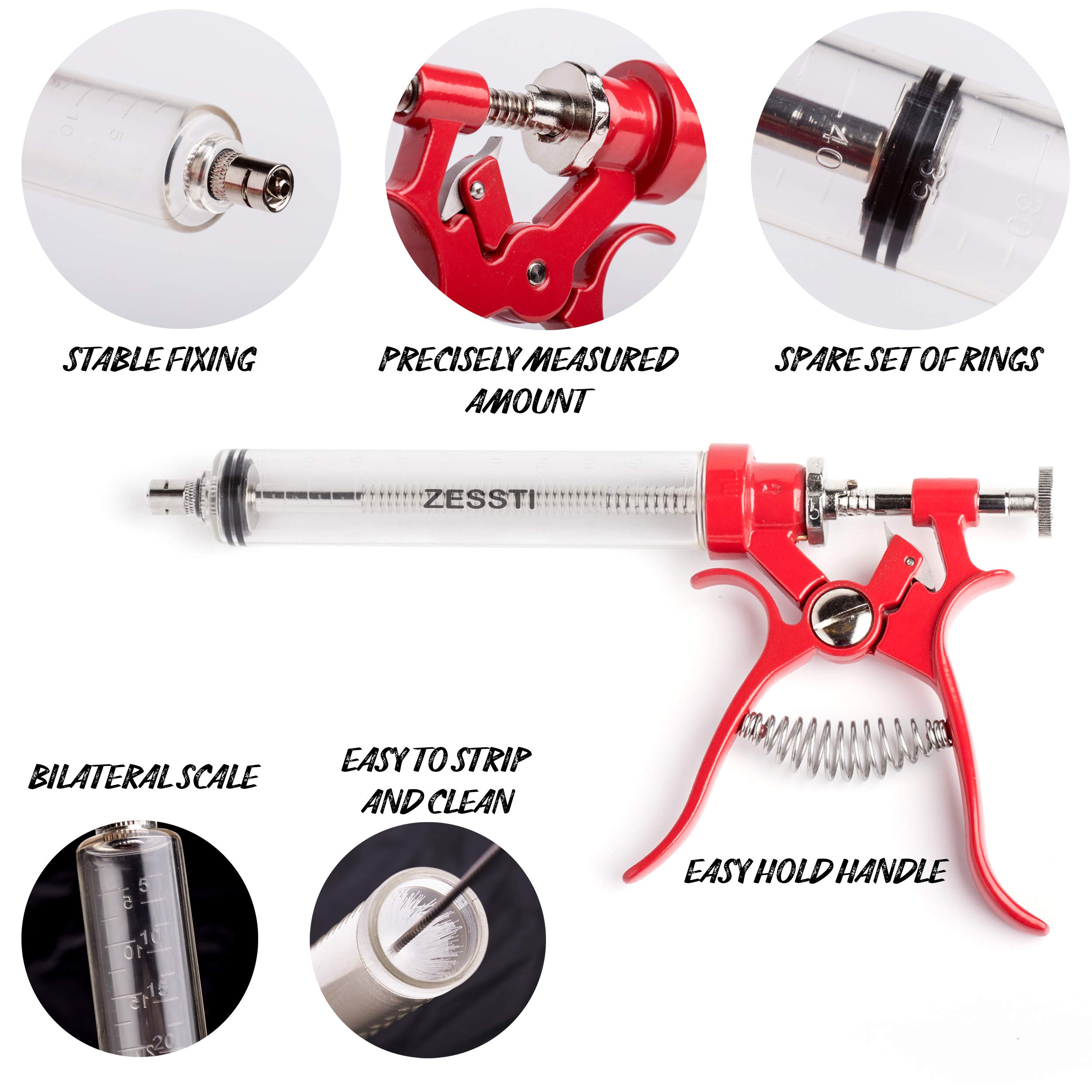 Meat Injector Marinade Gun Stainless Steel Outdoor Kit Flavor Food