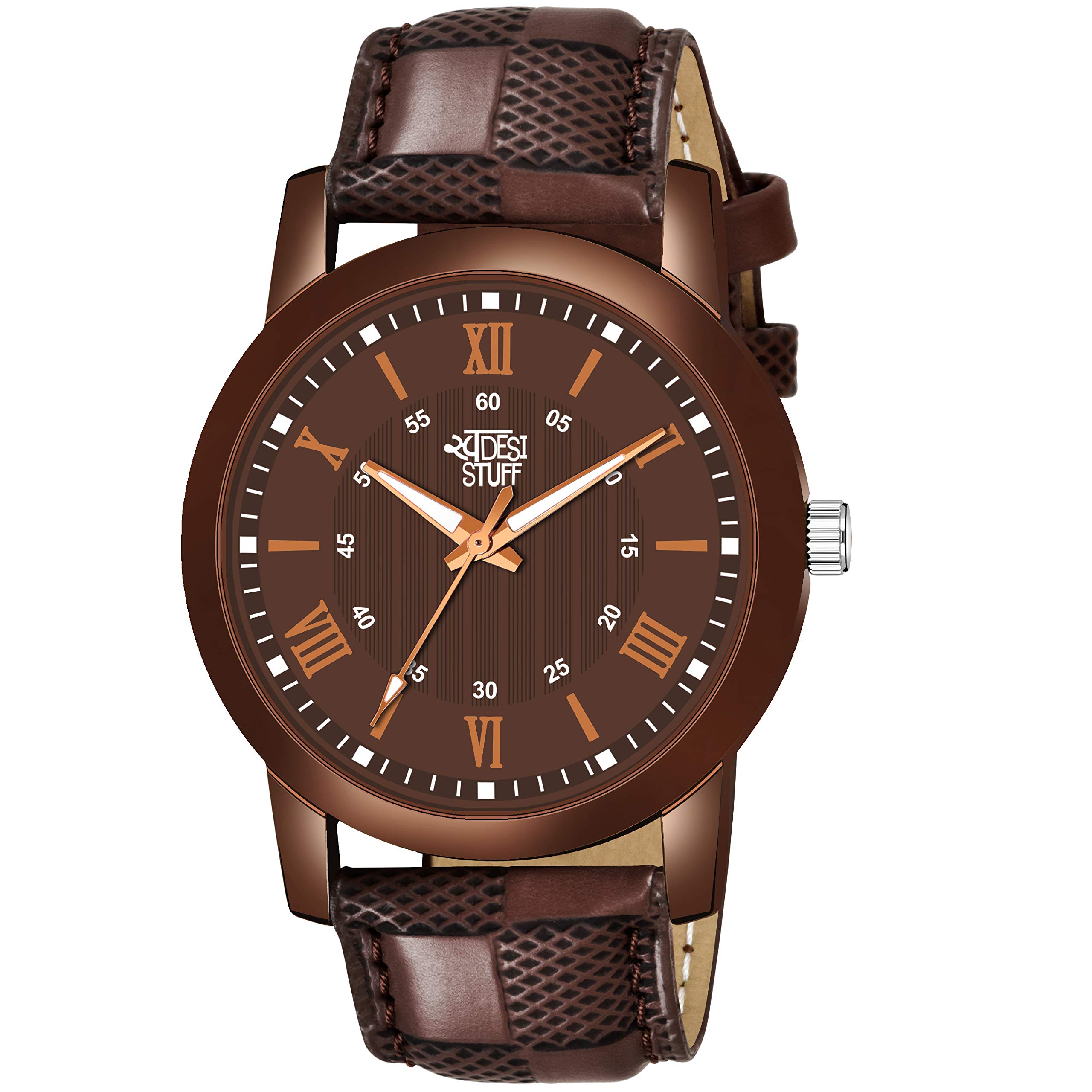 Analogue Men's Watch (Multicolored Dial Multi Colored Strap), Brown, strap