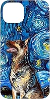 Vista 9 de German Shepherd Starry Night Dog Art by Aja Trier Case for iPhone 17