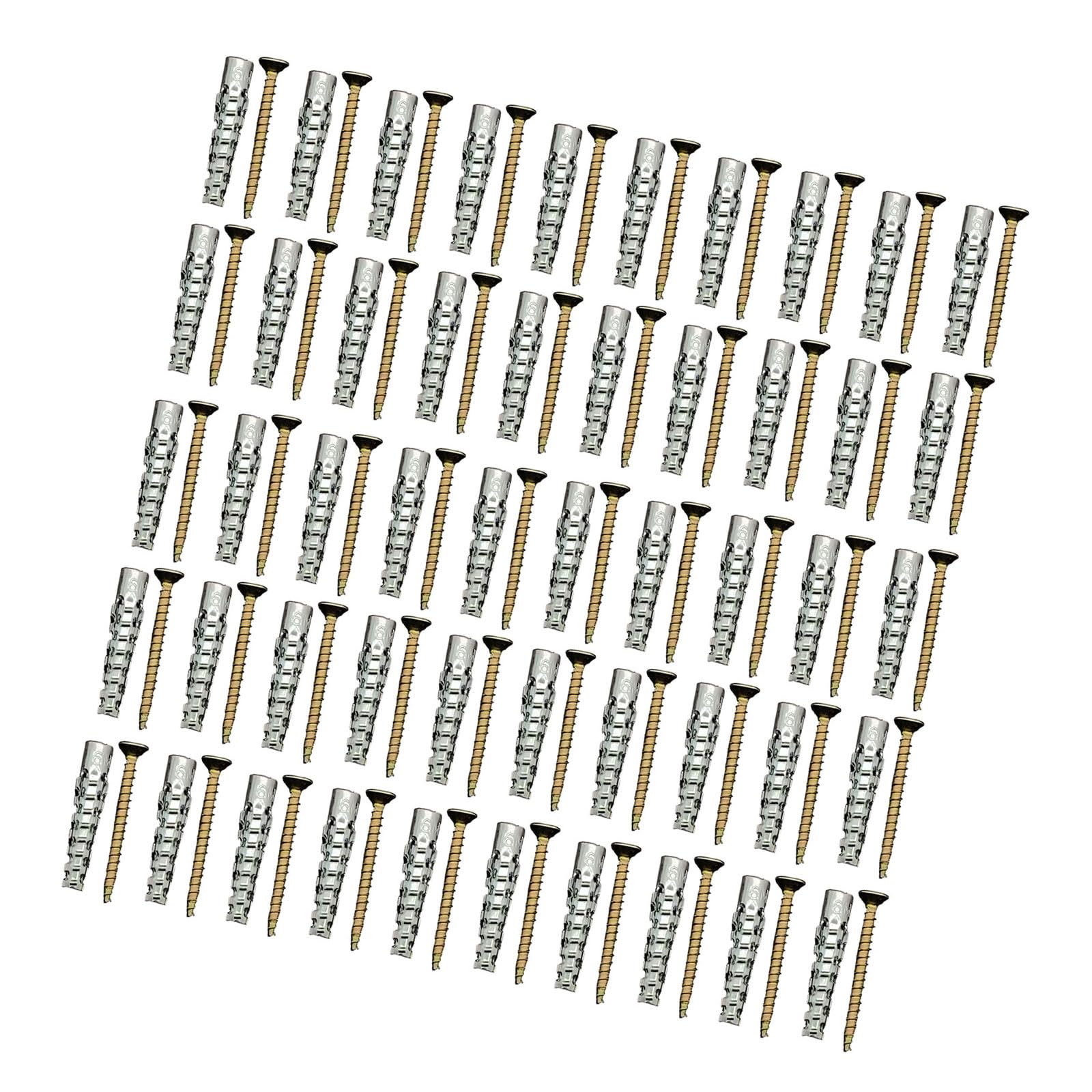 of 50 Metal Expansion Anchors Bolt Screws High Strength Iron Construction for Concrete Brick Wall Mounting Home Improvement Fasteners