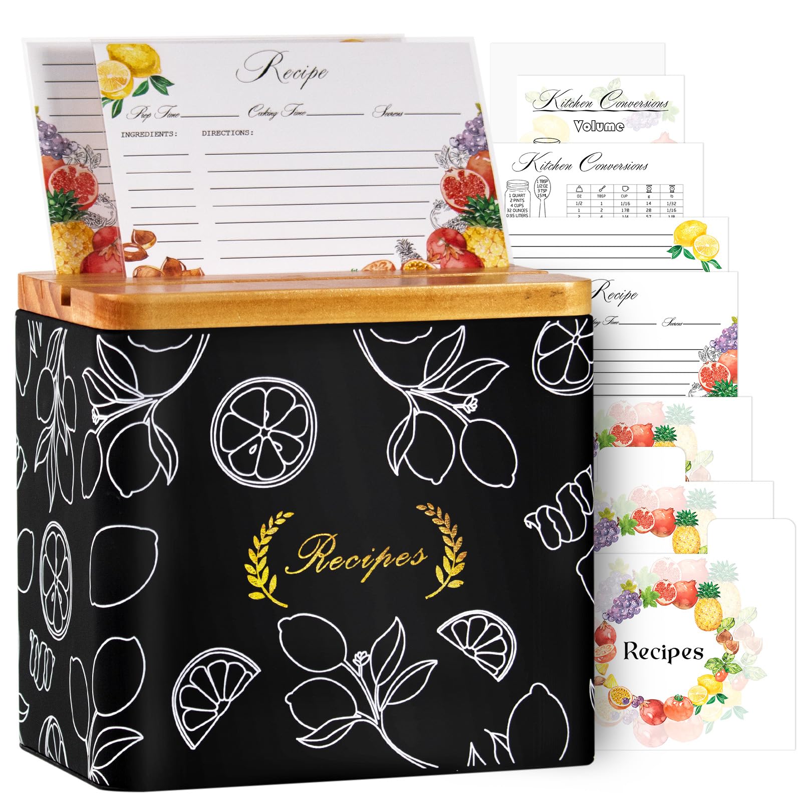 Recipe Box with Cards & Dividers - Wedding Gift -1 Recipe Box with Cards & Dividers - Wedding Gift -1
