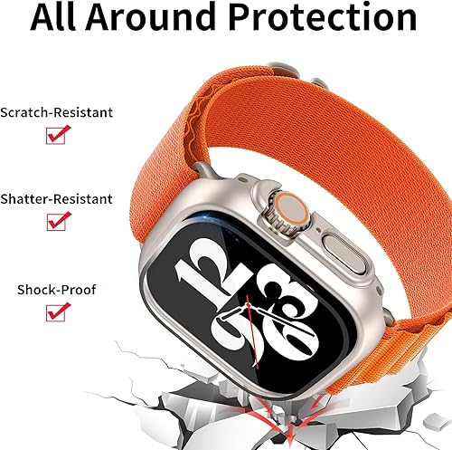 Miniatura 15 de Funda rígida de policarbonato compatible con Apple Watch Series 7/8/9 de 1.772 pulgadas, carcasa protectora completa con protector de pantalla