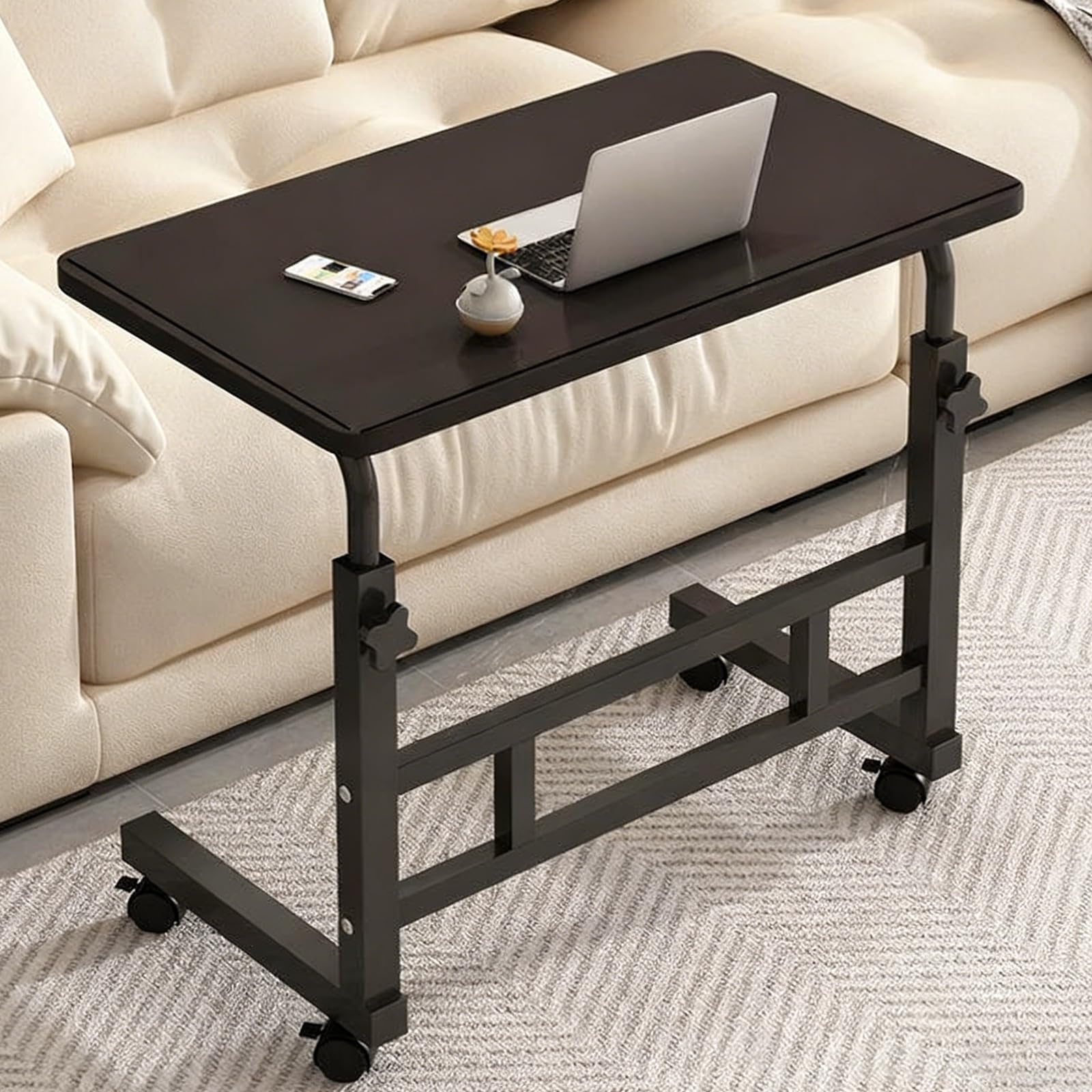 Bureau à domicile mobile noir pour travailler sur le canapé ou dans la chambre