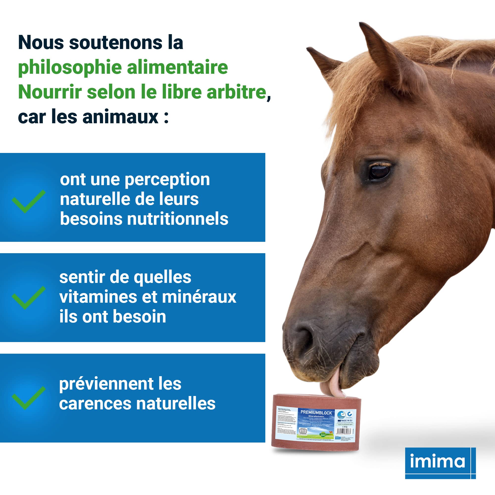 Pierre à lécher minérale Cheval PREMIUMBLOCK Kit 4 x 3kg - Pierre à lécher salée pour Chevaux Moutons Chèvres Gibier Boeuf