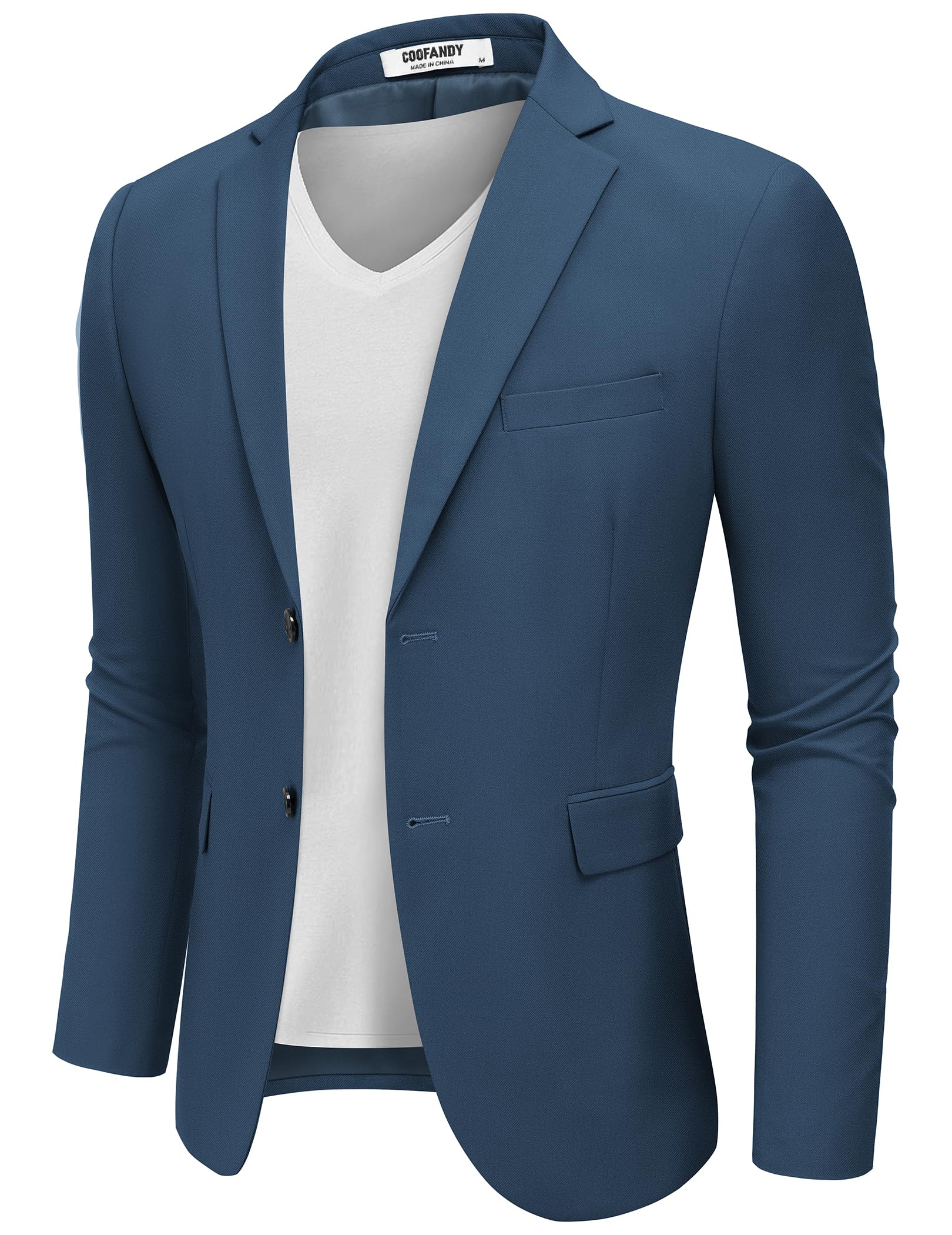 COOFANDY Sakko Herren Sportlich Blazer Herren Business Freizeit Anzugjacken Regular Fit Jackett Blau XL