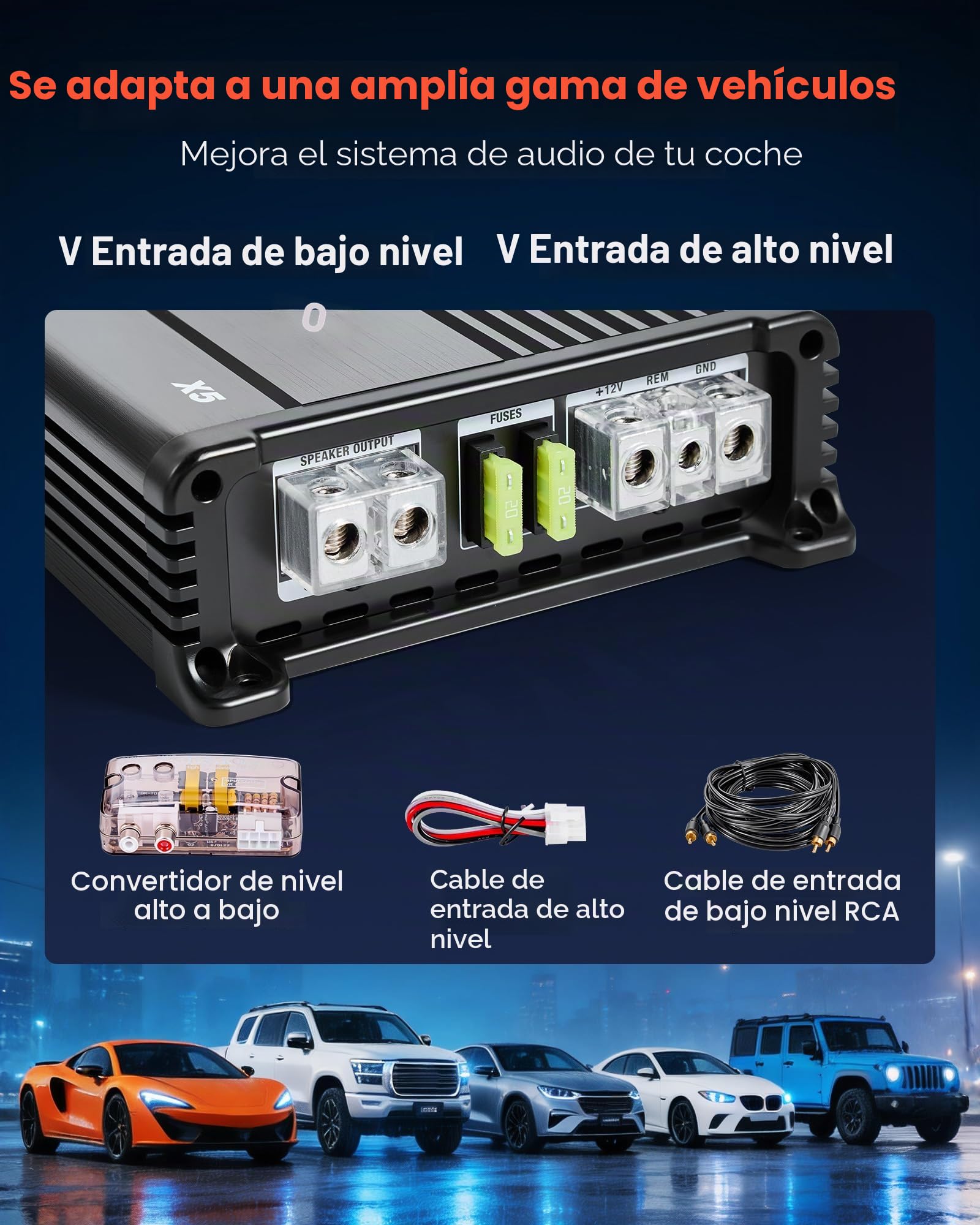 VEVOR Paquete de Subwoofer y Amplificador 490W RMS 305 mm, Subwoofer Dual con Carcasa, Amplificador Independiente y Juego de Cableado, para Maleteros de Vehículos y Sistemas de Audio de Coche