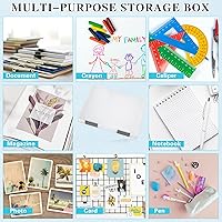 Vista 29 de PerKoop 6 Pcs Clear Paper Storage Box A4 Plastic File Box Document Paper Organizer Storage Board Game Project Cases Containers with Buckle for Black