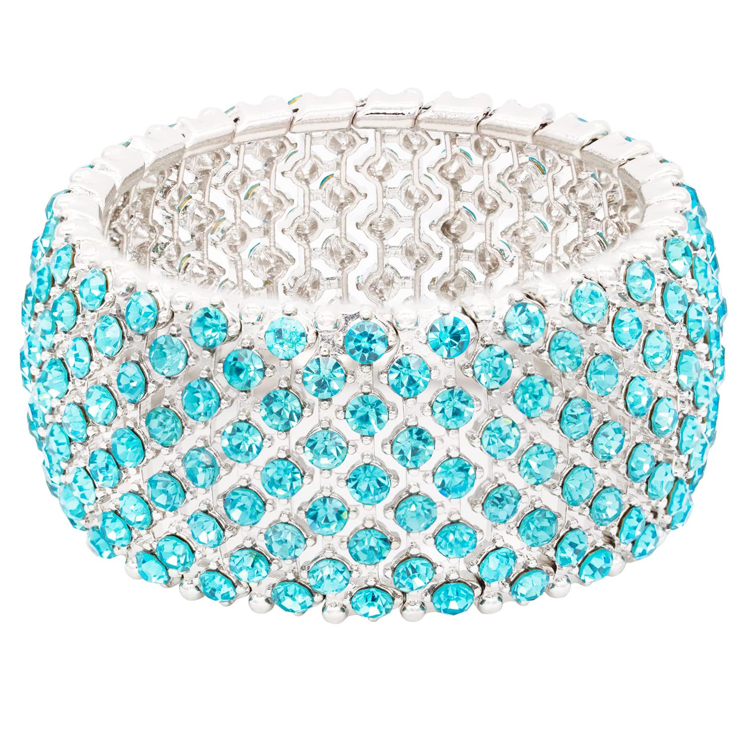 Lavencious Tennis Rhinestone Stretch Bridal Bracelets Evening Party Jewelry For Women Stretch Bracelets