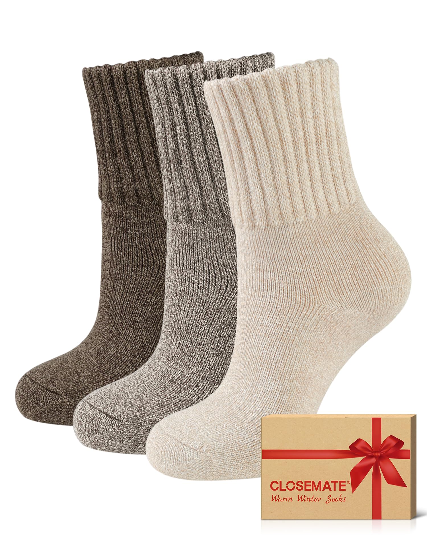 CLOSEMATE Calcetines Térmicos Mujer Frio Extremo 3 Pares Regalo