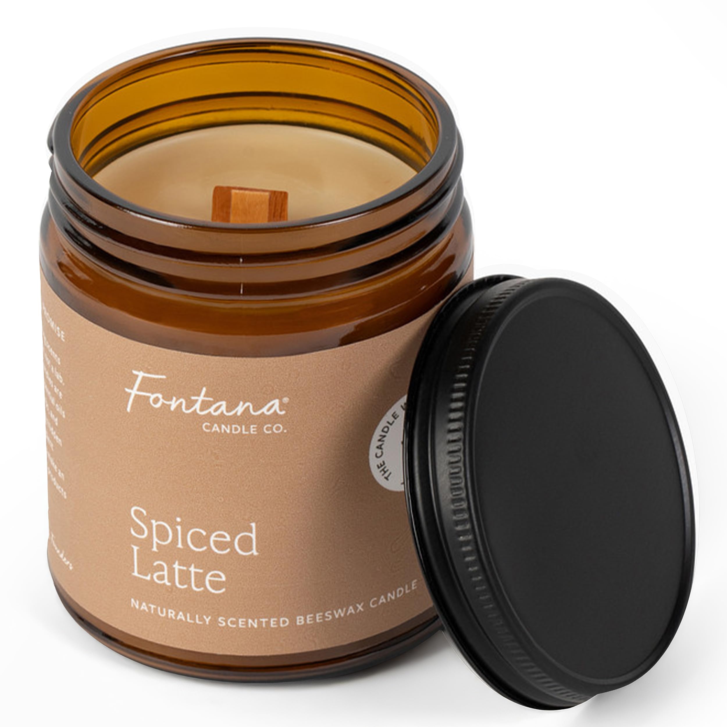 Amazon.com: Fontana Candle Co Wood Wick Beeswax Candle, Spiced