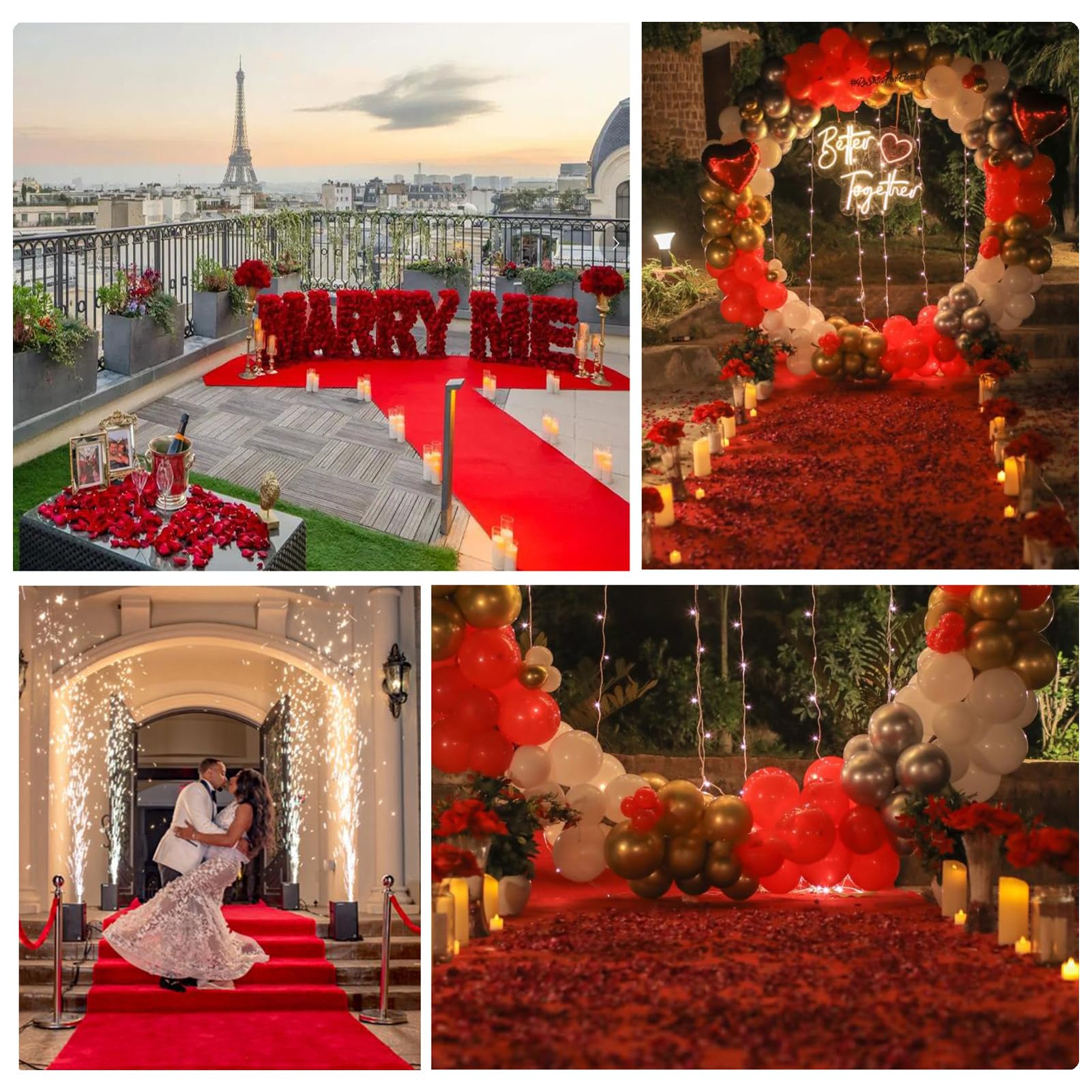VIP Tapis Rouge 1 x 10m pour Cérémonie Deco Anniversaire Mariage Demande Noel, Moquette Theme Extérieur Décoration Jetable Événement Fête