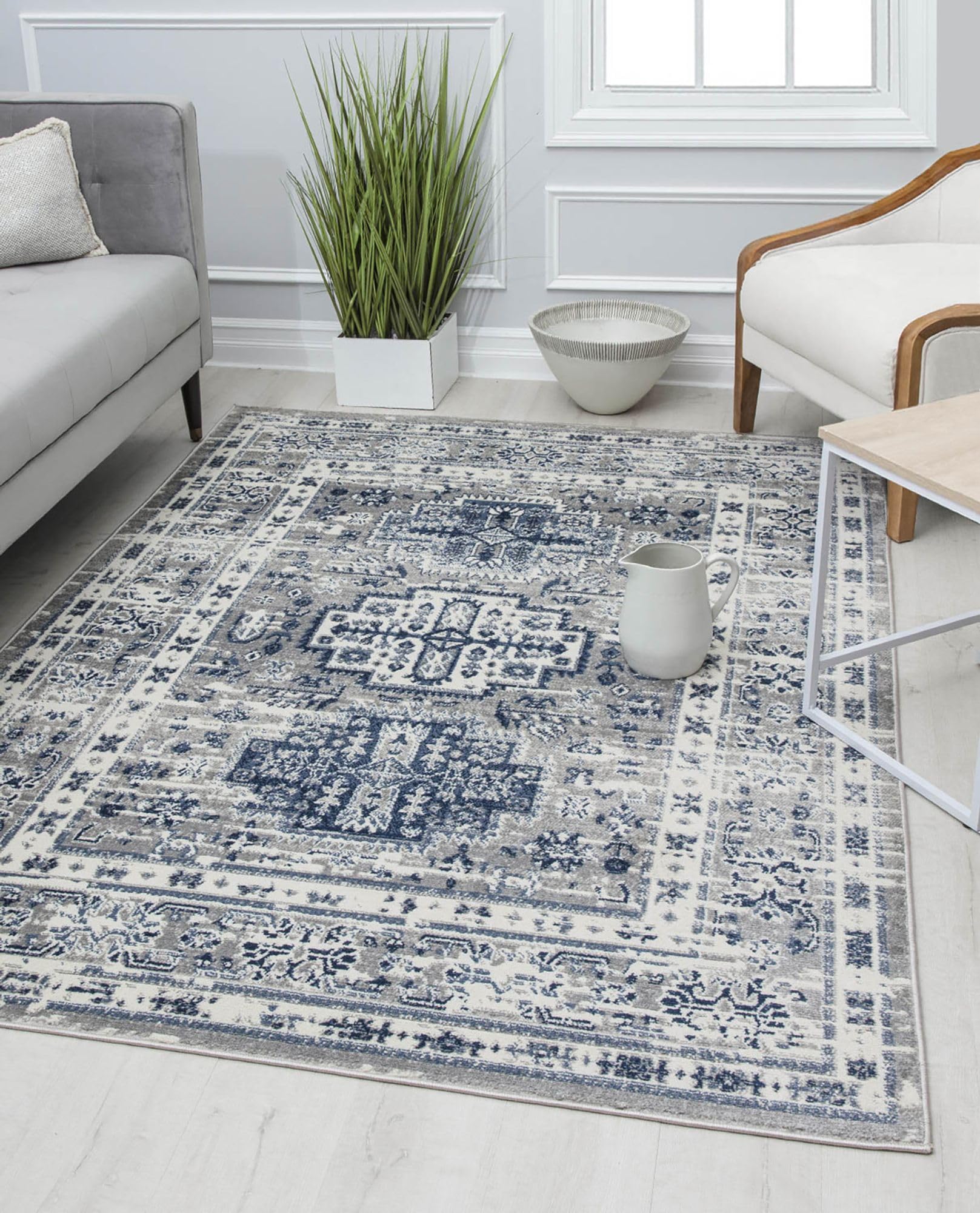 Rugs America Gabriel Inky Sundara 5x7 Rug - Soil And Stain Resistant Durable Construction Ideal For Living Room Dining Room Bedroom-533438