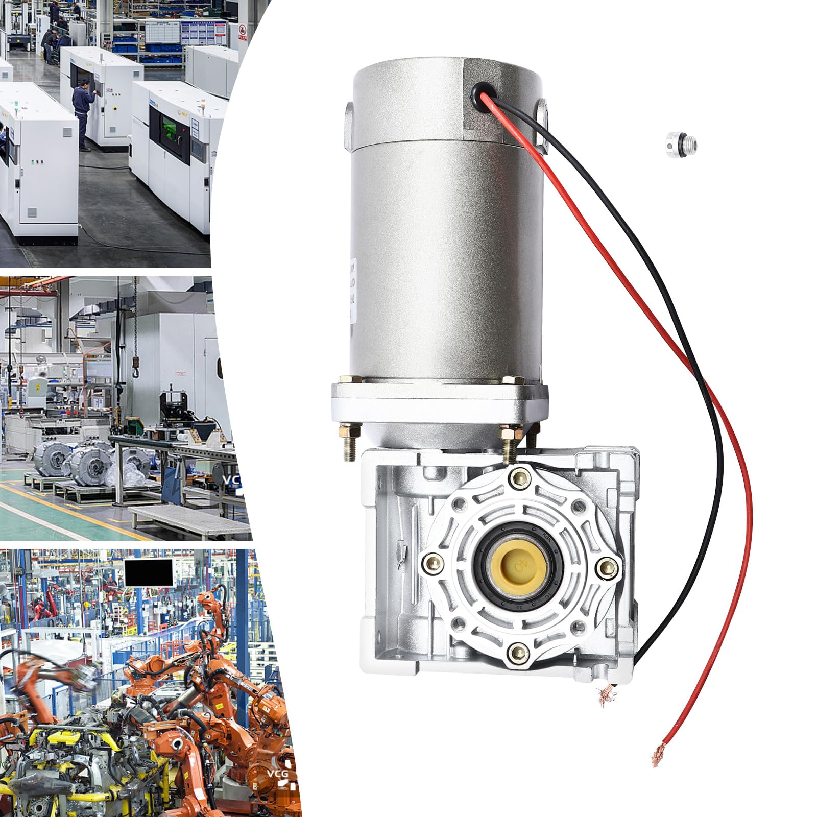 Motor eléctrico CC de aleación de aluminio fundido a presión y acero, motor de engranaje reductor DC DC DC 50K 24V 1800RPM DC motor de engranaje helicoidal