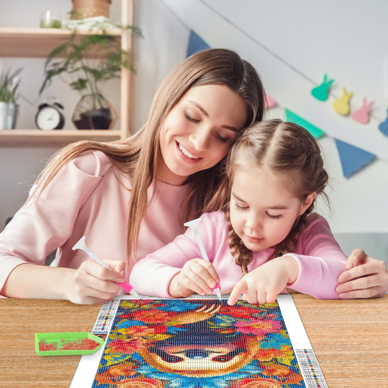 HEIBAGO 5D Sloth Diamond Painting Kits for Adults Flowers Diamond Art Kits for Beginners DIY Round Diamond Dots Kits Animal Gem Craft for Home Art Decor 30x40cm - Image 4